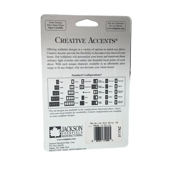 Creative Accents One Rocker Wall Plate Antique Bronze Dura-Metal Lacquer Finish - Picture 3 of 3